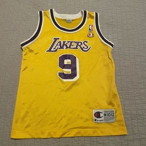 Youth NBA Champion LA Lakers Basketball Jersey M 10-12 Van Exel #9 authentic